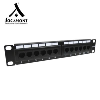 Panneau de brassage à équiper 10 pouces 12 ports CAT6 UTP SOCAMONT