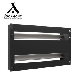 Bandeau 6U décaissé 19 pouces avec 2 rails DIN et façade pour 48 modules SOCAMONT