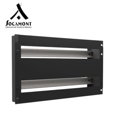 Bandeau 6U décaissé 19 pouces avec 2 rails DIN et façade pour 48 modules SOCAMONT