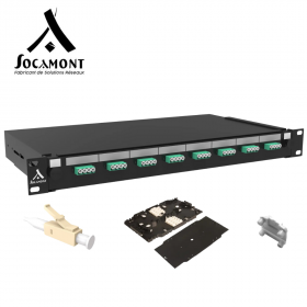 Tiroir optique 19 pouces aqua multimode - 8 connecteurs LC quad OM3/OM4 avec pack accessoires SOCAMONT