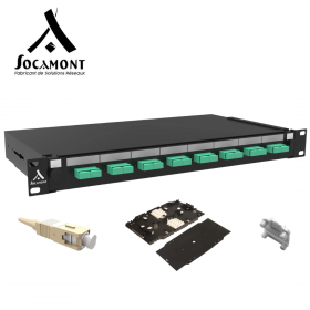Tiroir optique 19 pouces aqua multimode - 8 connecteurs SC duplex OM3/OM4 avec pack accessoires SOCAMONT