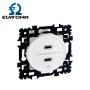 Prise murale double chargeur USB-C blanc SQUARE EUR'OHM