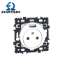 Prise de courant affleurante 2P+T combinée avec un port USB blanc SQUARE EUR'OHM