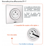 Prise de courant affleurante 2P+T blanche SQUARE EUR'OHM