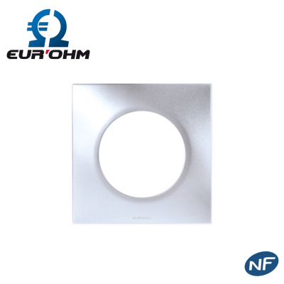 Plaque de finition silver 1 à 4 postes SQUARE EUR'OHM