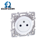 Prise de courant affleurante 2P+T blanche SQUARE EUR'OHM