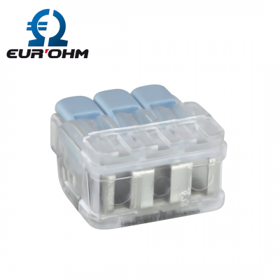 Connexions rapides à levier 3 entrées pour fils souples et rigides 0,2 à 6mm² EUR'OHM