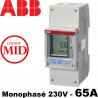 Compteur ABB Monophase 230V Mesure Directe 65A certifié Mid ABB