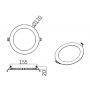 Downlight LED FLAT 10 à 25W - ⌀174 à 290mm - 120° ON/OFF LITED