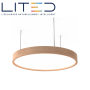 Suspension LED HYPERION 600mm bois 3000K 76W Opale ON/OFF LITED