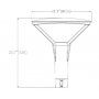 Tête de mât EOLE 450mm gris 3000K 40W symétrique ON/OFF LITED