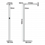Luminaire sur pied FLOW 610mm 60W UP&DOWN détection ou gradable LITED
