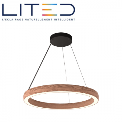 Suspension LED MAJOR 613mm bois 3000K 51W opale ON/OFF LITED