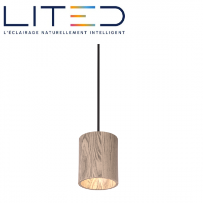 Suspension LED SHERWOOD 116mm bois 2700K 12W 38° ON/OFF LITED