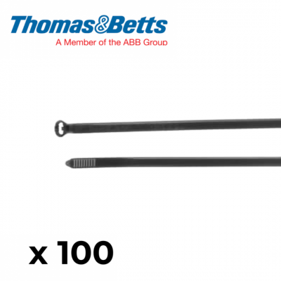 Collier serre câble électrique en polyamide noir 4,8x186mm 220N ABB THOMAS & BETTS