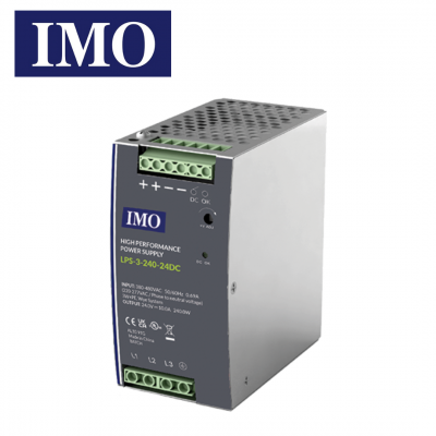 Alimentation triphasée 240W 340-550V AC sortie 24V DC 10A rail DIN - série LPS IMO