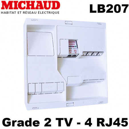 Tableau de communication Michaud LB207 NEO Grade 2 TV 4RJ45 + TV 2 sorties Michaud