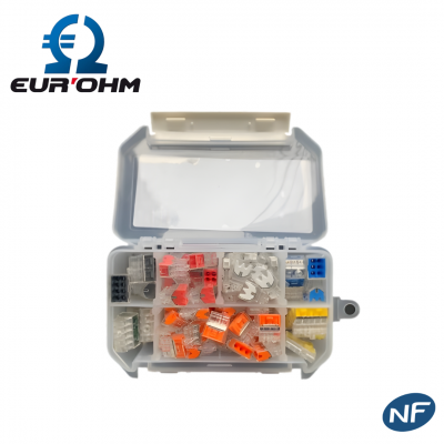 Mallette de 100 connexions rapides panachées pour fil rigide EUR'OHM