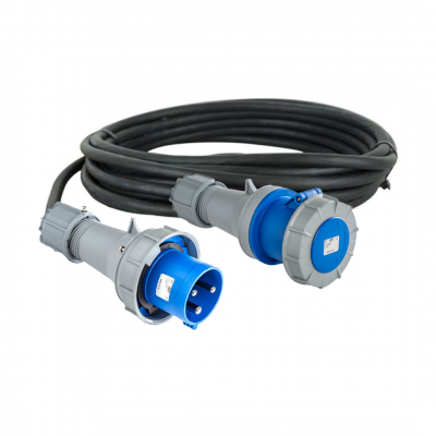 Rallonge CEE P17 2P+T 63A 3x16mm² étanche IP67 POLAMARY