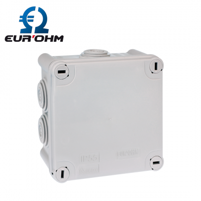 Boîte étanche de dérivation 105x105x55mm vis 1/4 tour 7 entrées IP55 - 960° EUR'OHM