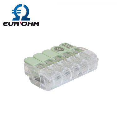 Connexions rapides à levier 5 entrées pour fils souples et rigides 0,2 à 2,5mm² EUR'OHM