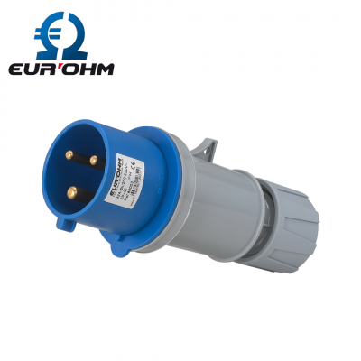 Fiche industrielle mâle mobile droite 2P+T 32A étanche IP44 EUR'OHM