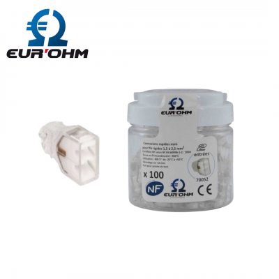 Bornes automatiques transparentes pour fils rigides 1,5 à 2,5mm² EUR'OHM