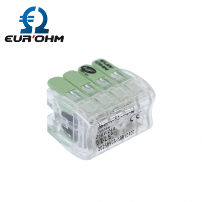 Connexions rapides à levier 8 entrées pour fils souples et rigides 0,2 à 2,5mm² EUR'OHM