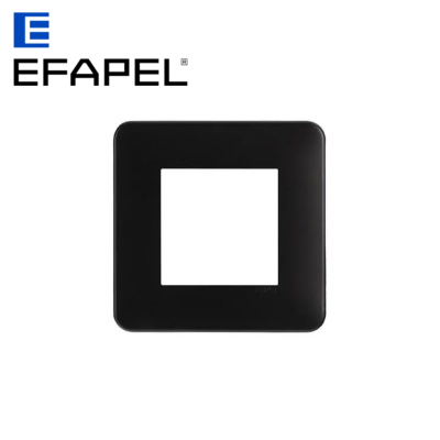 Plaque de finition 1 poste LATINA - noir chrome EFAPEL