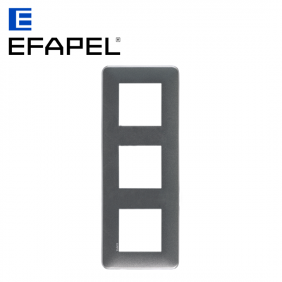 Plaque de finition 3 postes LATINA - noir mat EFAPEL