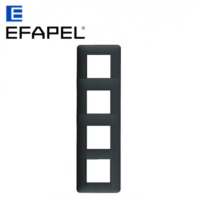 Plaque de finition 4 postes LATINA - noir chrome EFAPEL