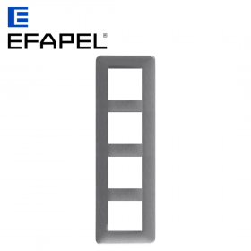 Plaque de finition 4 postes LATINA - noir mat EFAPEL