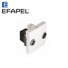 Prise R-TV 2 modules pour goulotte - blanc EFAPEL