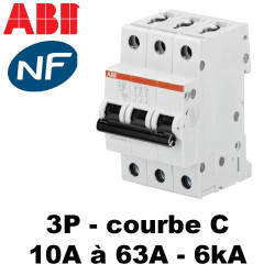 Disjoncteur triphasé 6kA Courbe C ABB Disjoncteur triphasé 6kA Courbe C ABB
