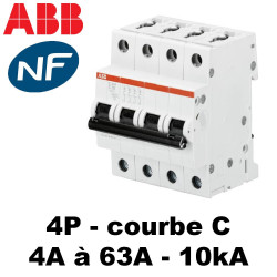 Disjoncteur tétrapolaire 10kA C - ABB S200M ABB Disjoncteur tétrapolaire 10kA C - ABB S200M ABB