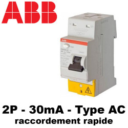 Interrupteur différentiel 30mA type AC bipolaire ABB Interrupteur différentiel 30mA type AC bipolaire ABB