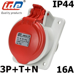 Prise inclinée femelle triphasée 3P+N+T 16A IP44 ou IP67 en 380V IDE Prise inclinée femelle triphasée 3P+N+T 16A IP44 ou IP67 en 380V IDE