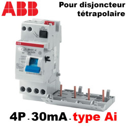 Bloc différentiel 30mA tétrapolaire type AI 2-4 modules ABB