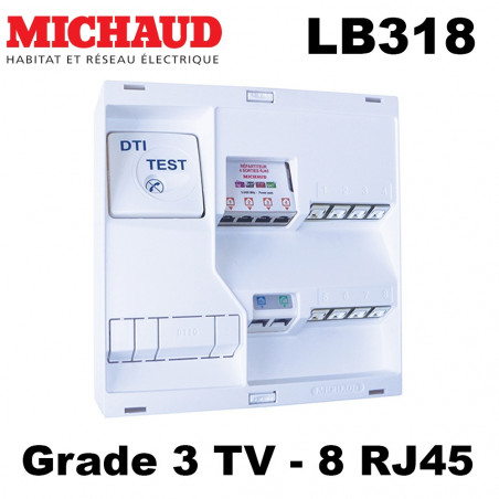 Tableau de communication Michaud LB318 NEO Grade 3TV 8RJ45 DTI+FILTRE TV4S Michaud
