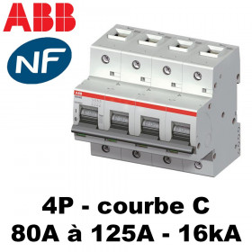 Disjoncteur tétrapolaire courbe C 16KA 6 modules ABB Disjoncteur tétrapolaire courbe C 16KA 6 modules ABB