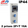 Coffret d'atelier étanche IP44 avec 2 prises 2P+T 16A IDE
