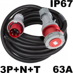 Rallonge triphasé + neutre 63A 3P+N+T 380V - Cable HO7RNF 5x16mm² Rallonge triphasé + neutre 63A 3P+N+T 380V - Cable HO7RNF 5x16mm²