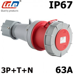 Fiche femelle 63A 5 broches 3P+N+T 380V IP67 380V IDE Fiche femelle 63A 5 broches 3P+N+T 380V IP67 380V IDE