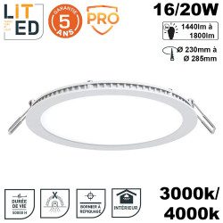 Spot led extra plat encastrable 16/20W - 3000/4000K - 50000h - UGR inf.21 LITED Spot led extra plat encastrable 16/20W - 3000/4000K - 50000h - UGR inf.21 LITED