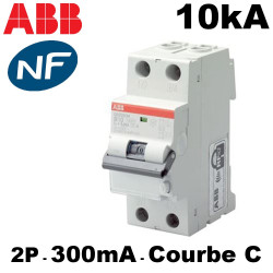 Disjoncteur différentiel 1P+N 300mA type AC 10kA  ABB