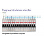 Peigne bipolaire 2P ABB pour disjoncteur 2 modules ABB