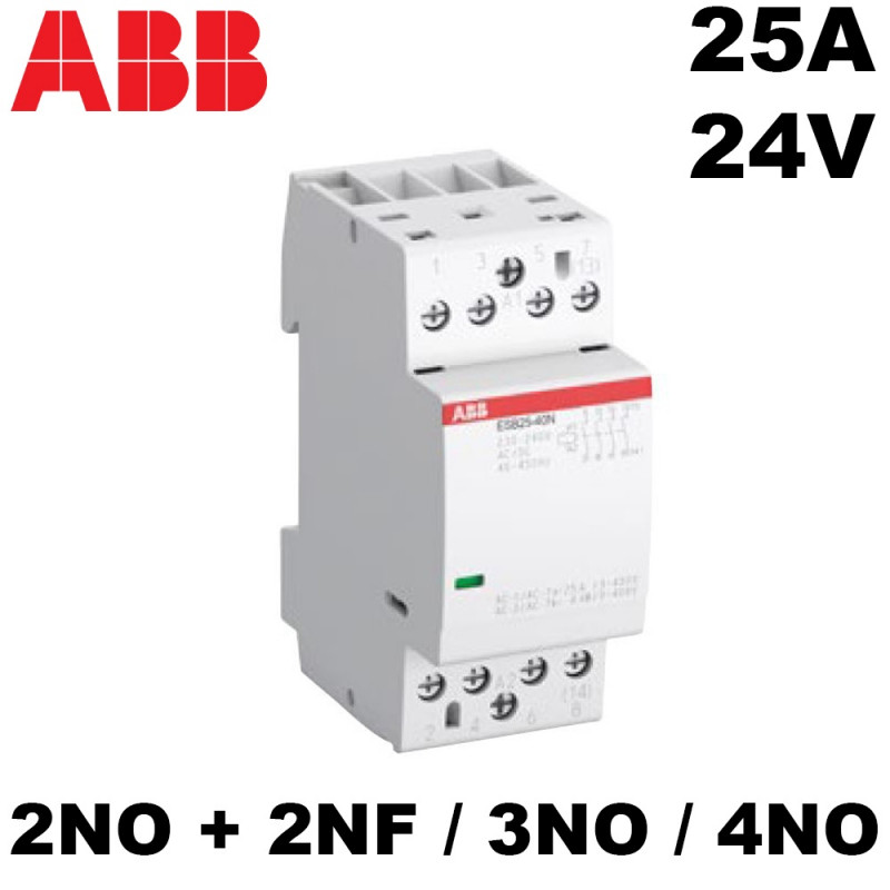 Contacteur 25A bobine 24V AC ou DC - ABB ABB