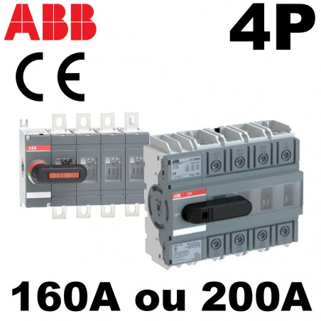 Sectionneur 160A ou 200A - 4P avec manette - ABB ABB
