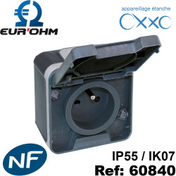 Prise étanche IP55 2P+T 16A OXXO Eurohm Eur'Ohm Prise étanche IP55 2P+T 16A OXXO Eurohm Eur'Ohm