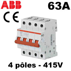 Interrupteur sectionneur tétrapolaire 63A 4NO 415V ABB Interrupteur sectionneur tétrapolaire 63A 4NO 415V ABB